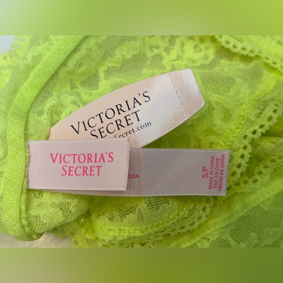 Victoria’s Secret NWT lime green lace razorback bralette with bow ✨ - Picture 6 of 8